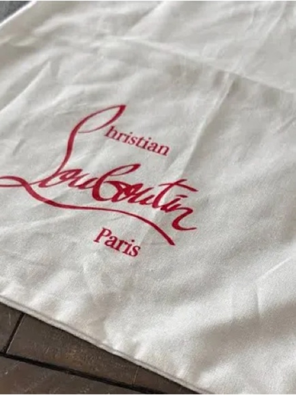 Christian Louboutin White Dust Bag with Red Logo